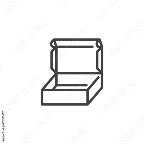 Open parcel box line icon