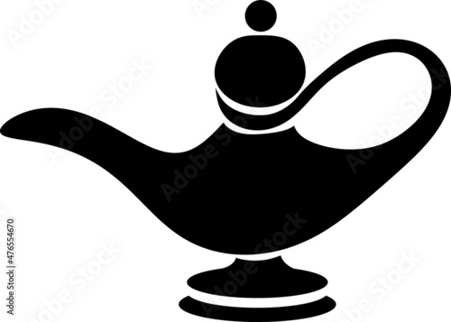 Oil lamp icon in black style isolated on white background. Arab Emirates symbol stock vector illustration..eps
