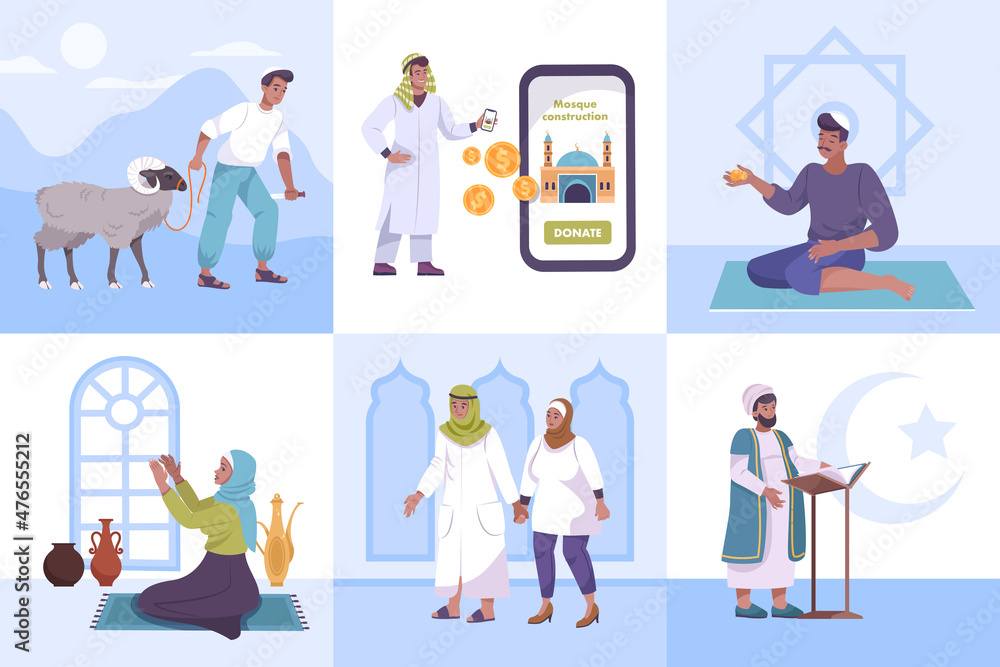 Muslim People Compositions Set Muslim People Compositions Set
