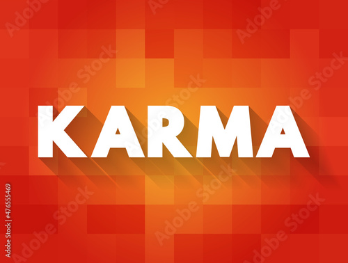 Karma text quote, concept background
