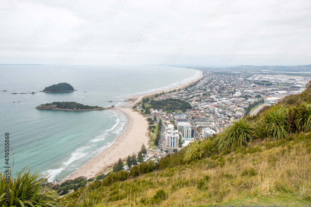 View from Mount Maunganui over Tauranga in the Bay of Plenty, New Zealand