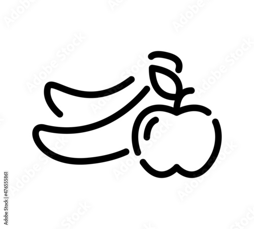 Apple with kcal sign and bottle flat icon. Pictogram for web. Line stroke. Isolated on white background. Vector eps10