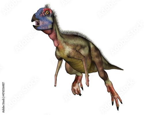 Hypsilophodon dinosaur running or jumping - 3D render