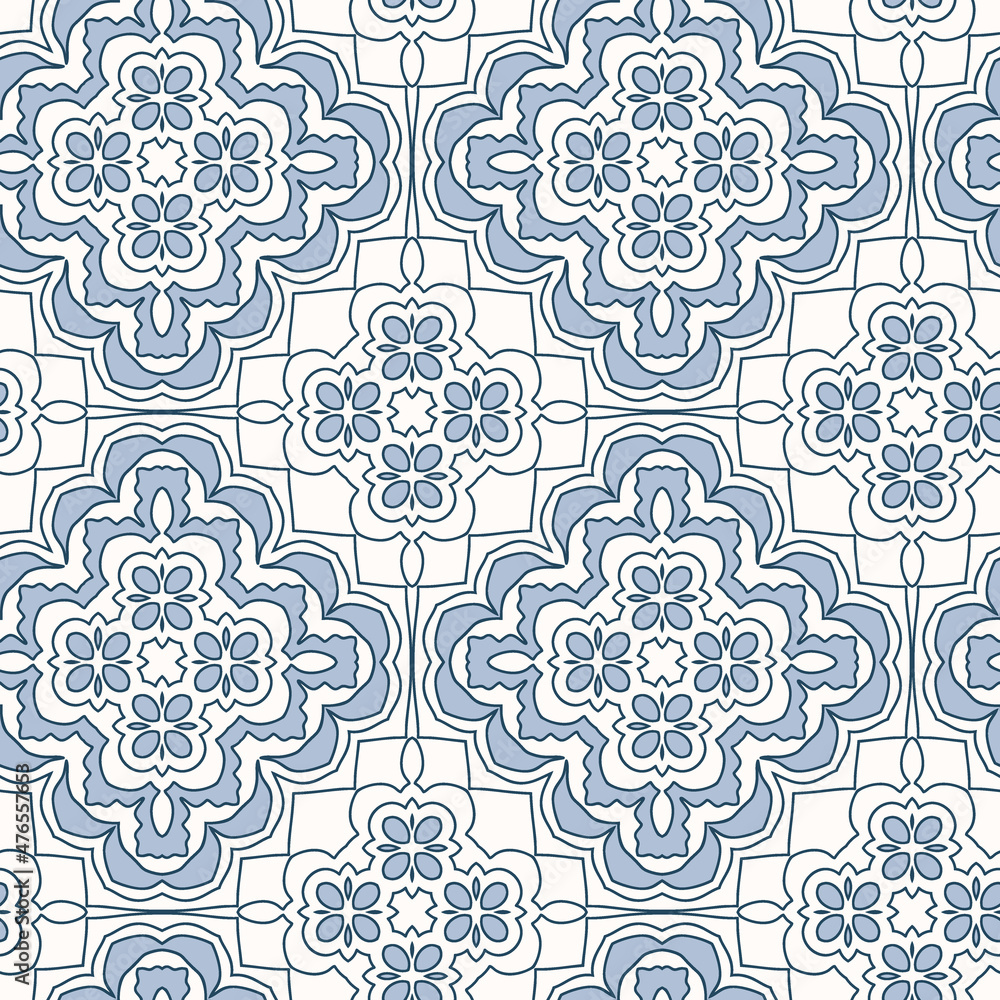 Seamless pattern of decorative tiles in retro style Seamless pattern of decorative tiles in retro style