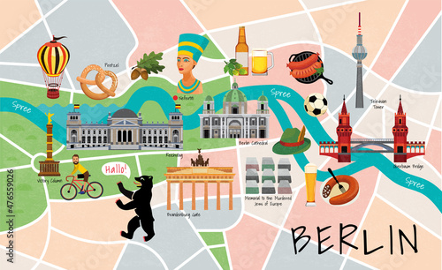 Berlin City Map. Vector Illustration.