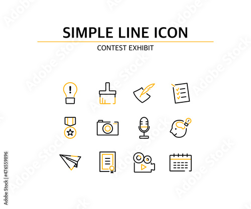 Simple point color line icon 
