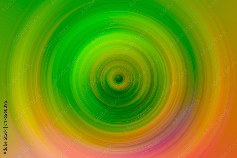 Acidic saturated green, orange, red and magenta radial blur