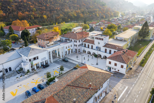 An aerial view of Rasa, Istria, Croatia photo