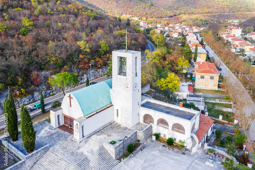 An aerial view of Rasa, Istria, Croatia