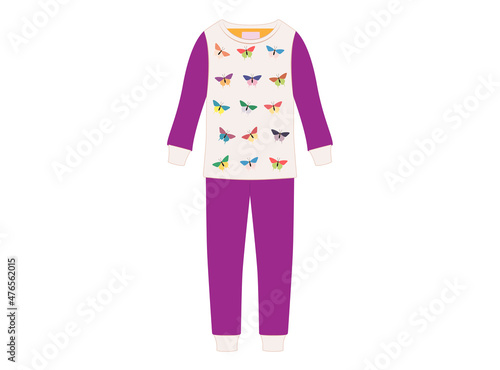 Colorful butterfly pajamas design, vector illustration © emilio100