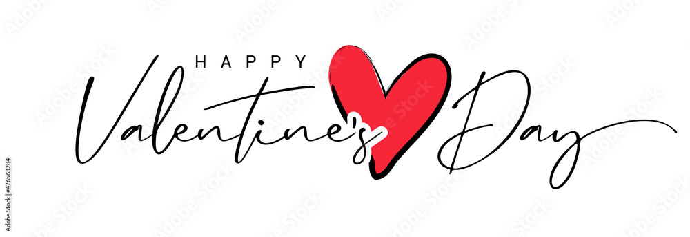 Valentines day background with heart pattern and typography of happy valentines day text. Vector illustration. Wallpaper, flyers, invitation, posters, brochure, banners - obrazy, fototapety, plakaty 