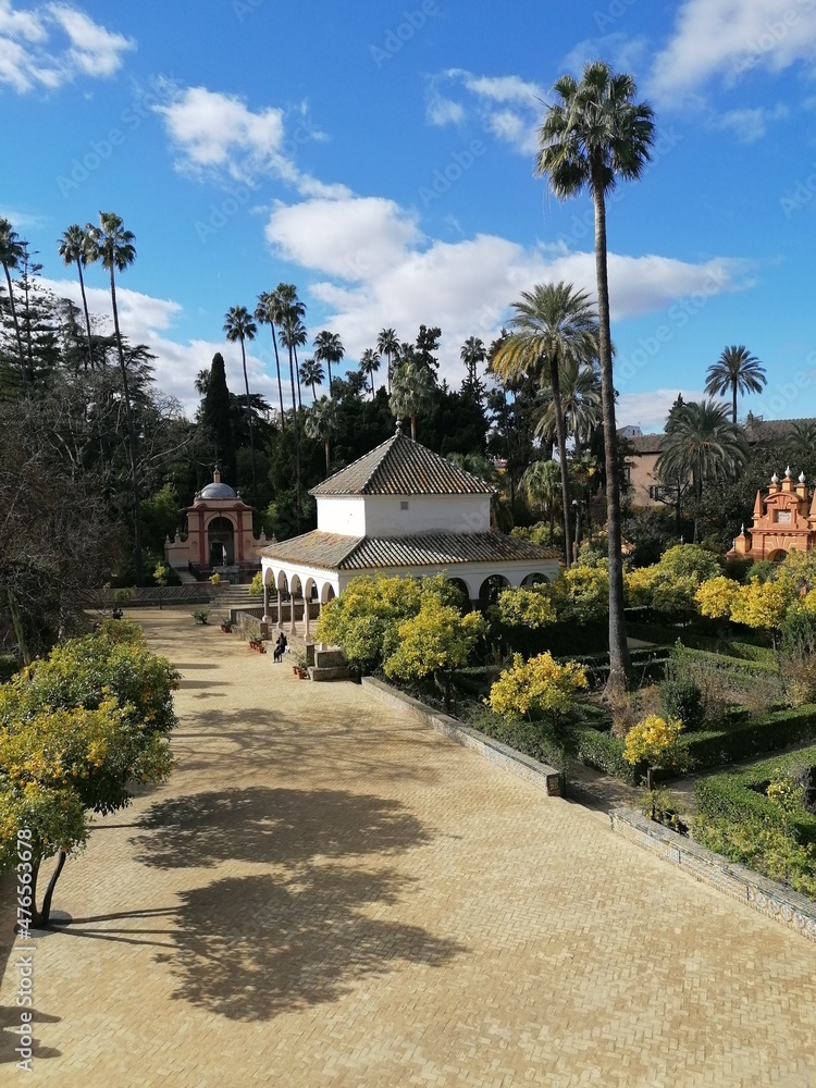 The stunning architecture and details with mosaics and arches from the Real Alcazar Palace (City of Dorne from Game of Thrones) in Sevilla, Spain