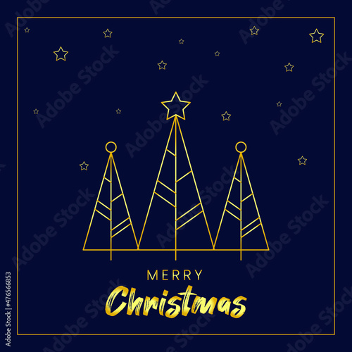 Christmas background Gold with tree and star elements