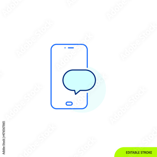 Message mobile Icon, Editable stroke