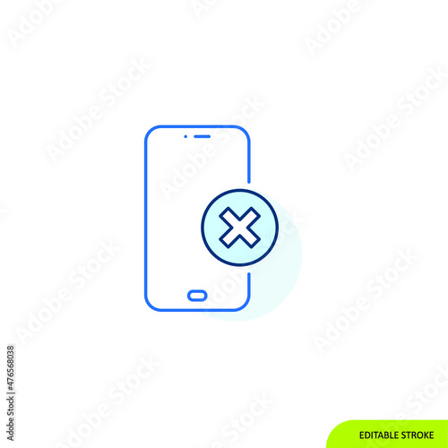 Incorrect, mobile Icon, Editable stroke