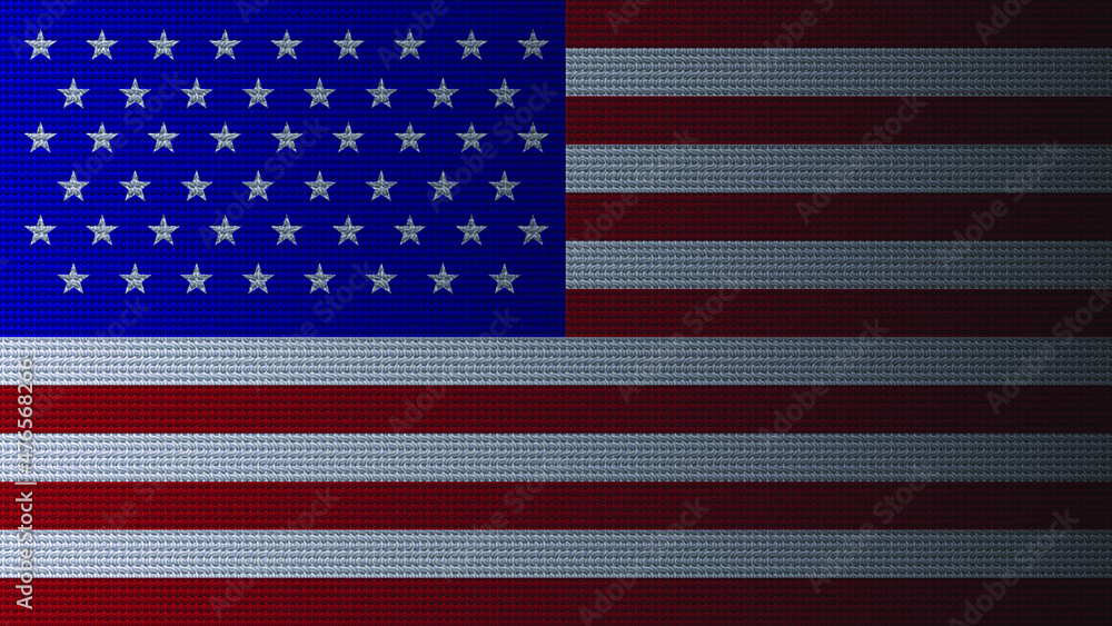Fototapeta premium USA national flag. American flag. Knitted fabric textured image vector with gradient style. Star-Spangled Banner