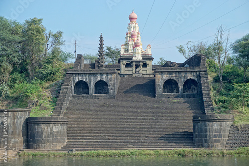 Kshetra Mahuli temple lying across the river Krishna, Sangam Mahuli, Satara, Maharashtra, India photo
