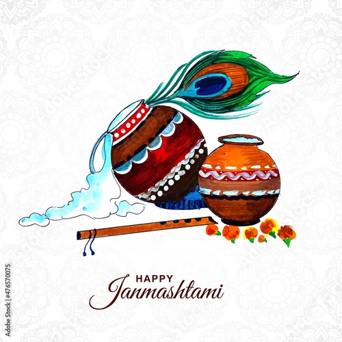 Lovely dahi handi janmashtami festival background