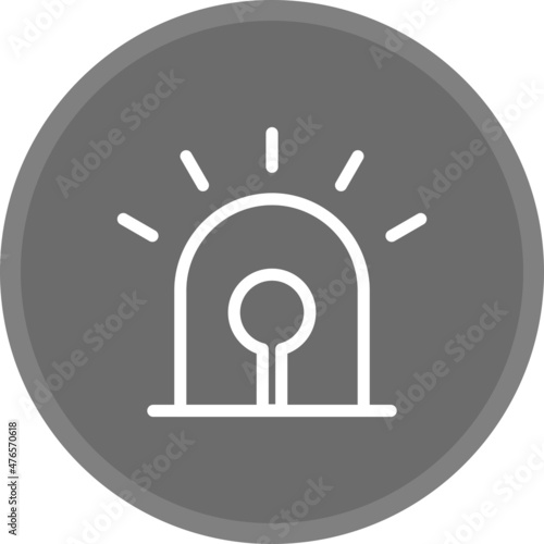 Police Light Line Circle Grey Vector Icon Design