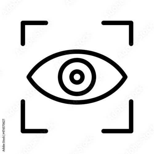 Eye Scanner Line Vector Icon Design