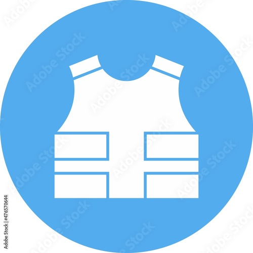 Bulletproof Vest Glyph Circle Vector Icon Design