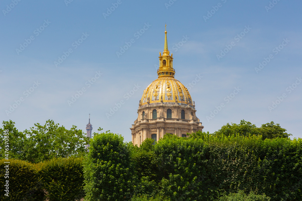 The Dôme des Invalides, the burial site of Napoleon seen from the Musée Rodin.