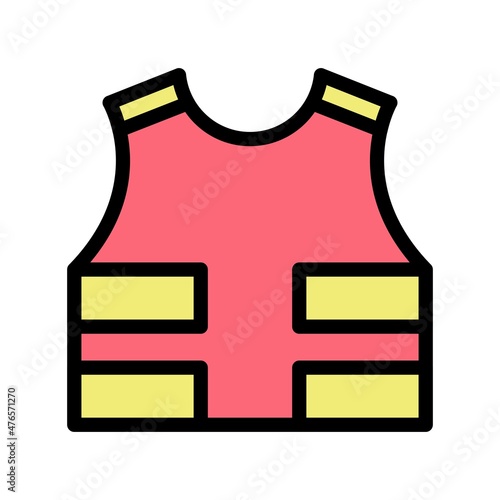 Bulletproof Vest Line Filled Vector Icon Design