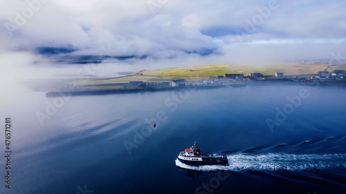 The Island ferry making a dawn crossing to Hoy - Orkney Islands photo