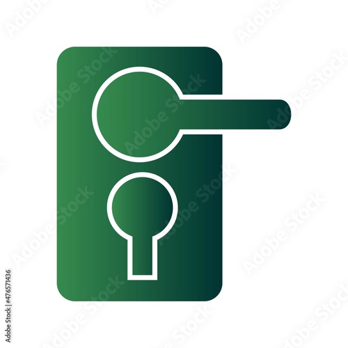 Door Lock Glyph Gradient Vector Icon Design