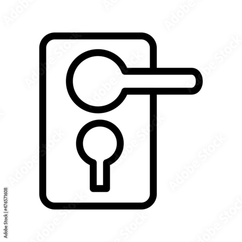 Door Lock Line Vector Icon Design