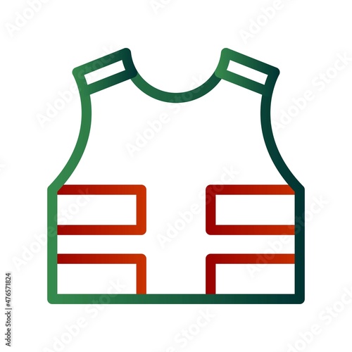 Bulletproof Vest Line Gradient Vector Icon Design