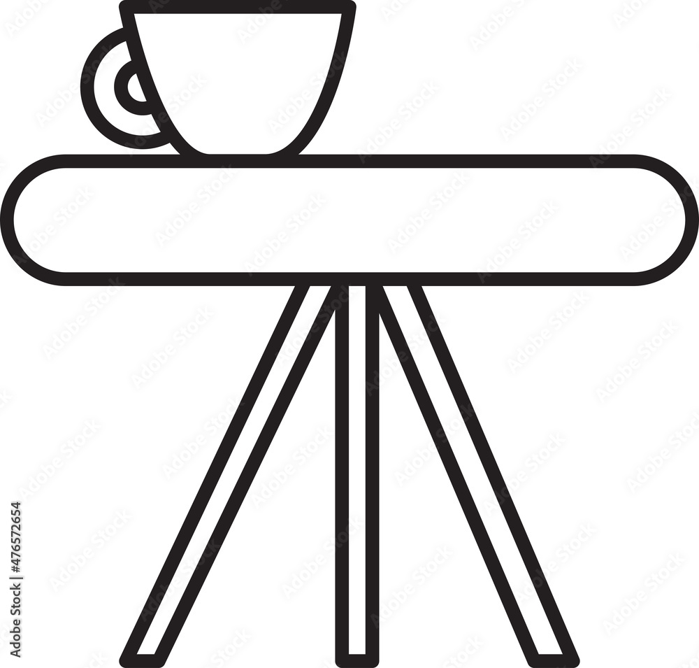 Table canteen furniture with drink cup icon vector Table canteen furniture with drink cup icon vector