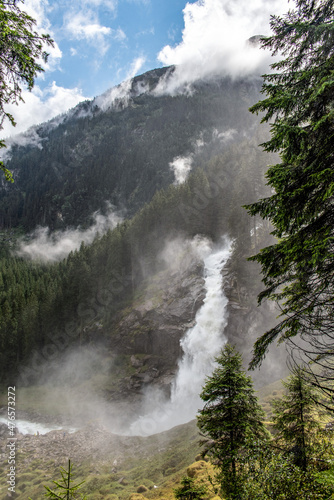 Scenic view of the famous Krimml waterfalls in Austria