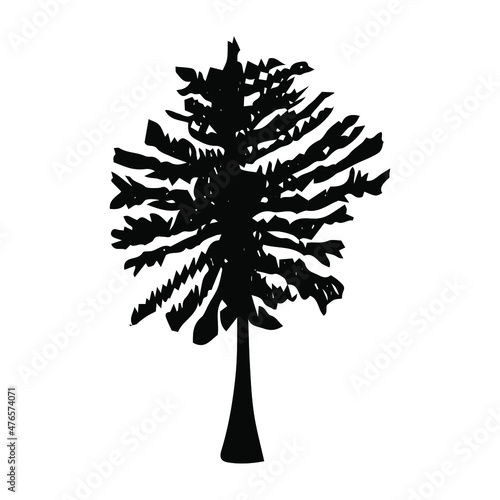 Tree silhouette on white background.