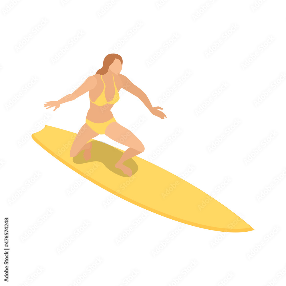 Female Surfing Board Composition