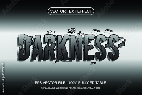 black darkness text effect and editable text effect Premium Vector photo