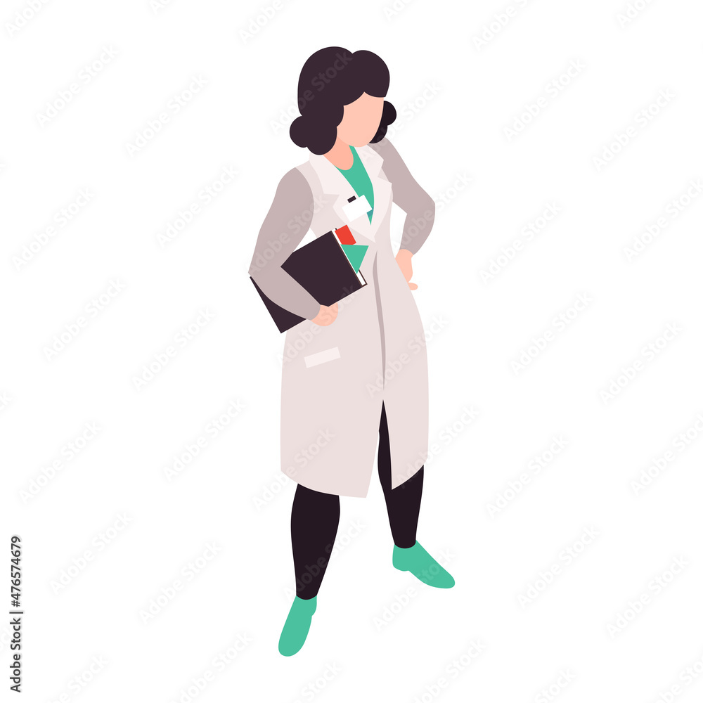 Fototapeta premium Isometric Female Ophthalmologist Composition