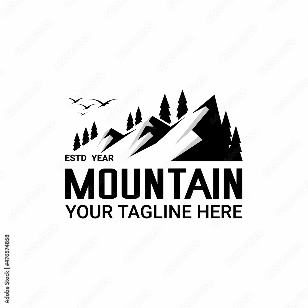 vector illustration of mountain logo, adventure
