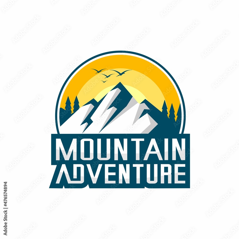 Obraz premium vector illustration of mountain logo, adventure