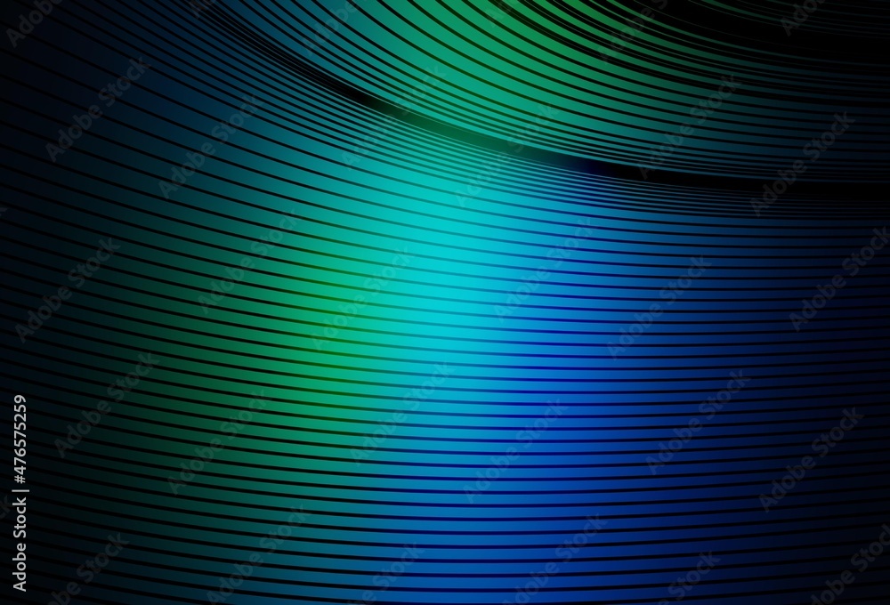 Dark Blue, Green vector background with wry lines.