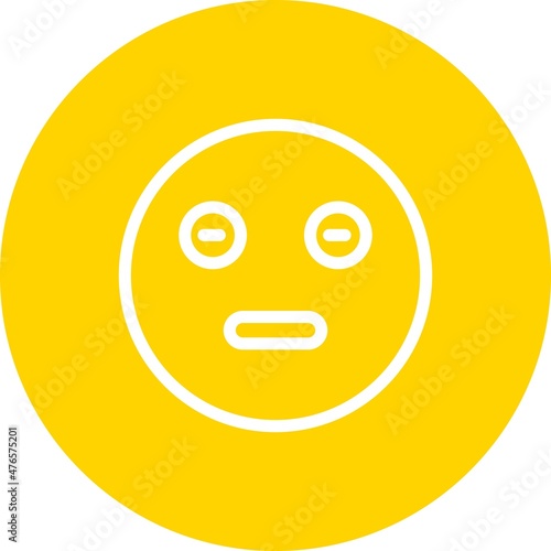 Surprised Line circle Vector Icon Design