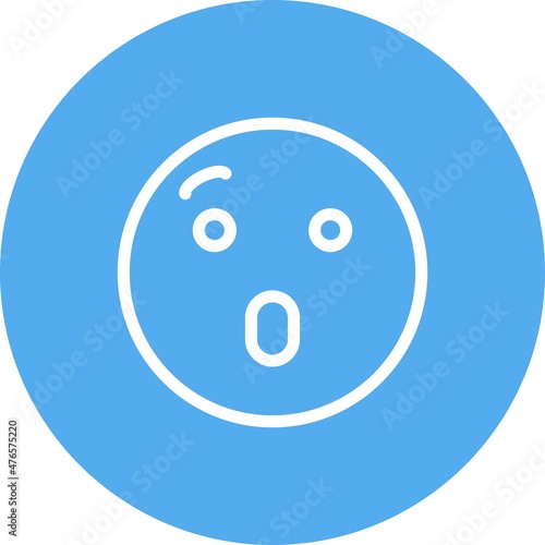 Amazed Line circle Vector Icon Design