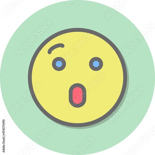  Amazed Line Filled Circle Vector Icon Design