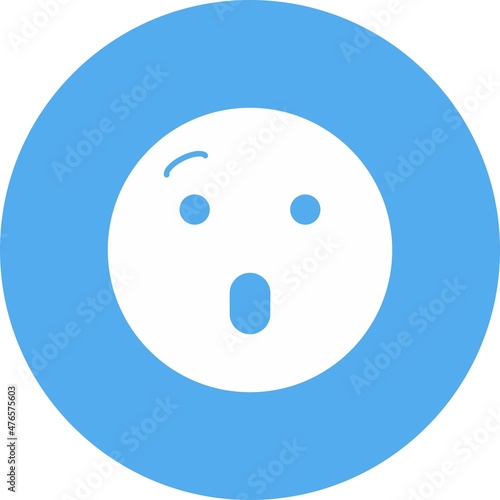 Amazed Glyph Circle Vector Icon Design
