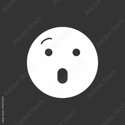 Amazed Glyph Inverted Vector Icon Design
