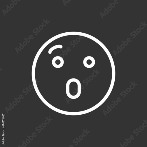 Amazed Line Inverted Vector Icon Design