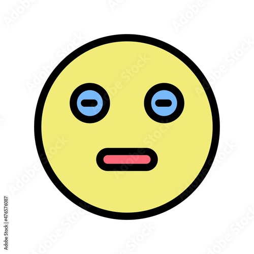 Surprised Line Filled Vector Icon Design