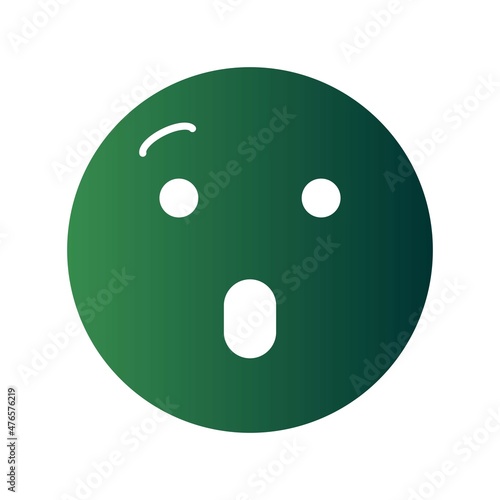 Amazed Glyph Gradient Vector Icon Design