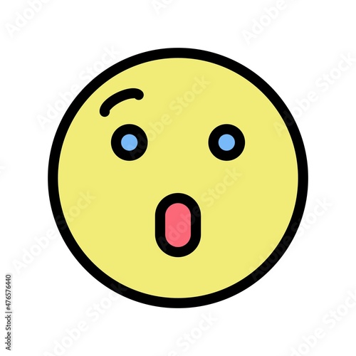 Amazed Line Filled Vector Icon Design
