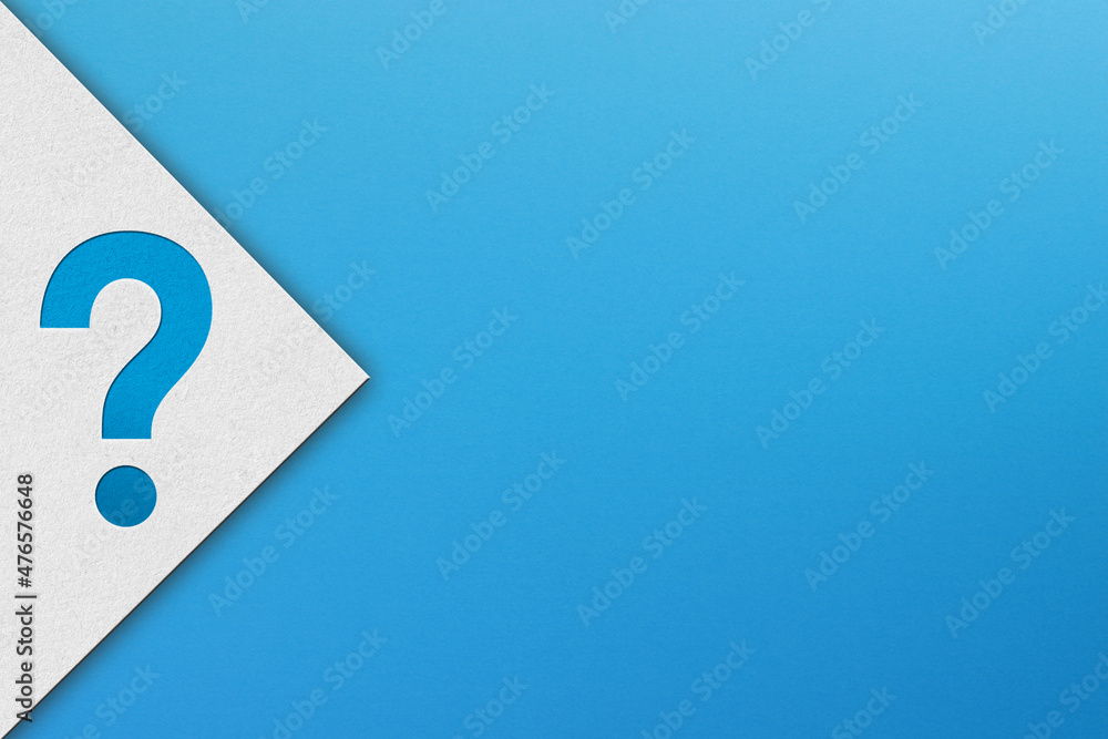 Question mark design with copy space on blue background Question mark design with copy space on blue background
